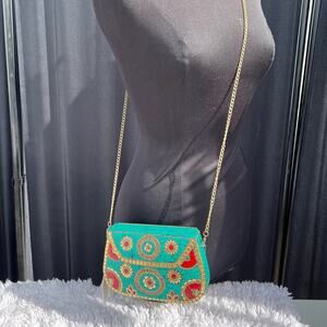 ✅ NWT Antik Kraft Clutch Turquoise Bag (4C-Q)